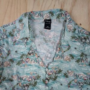 Disney Mermaid Lagoon Crop Top Hawaiian Shirt Blouse